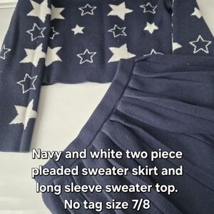 Stylish Navy and White Star Sweater Set